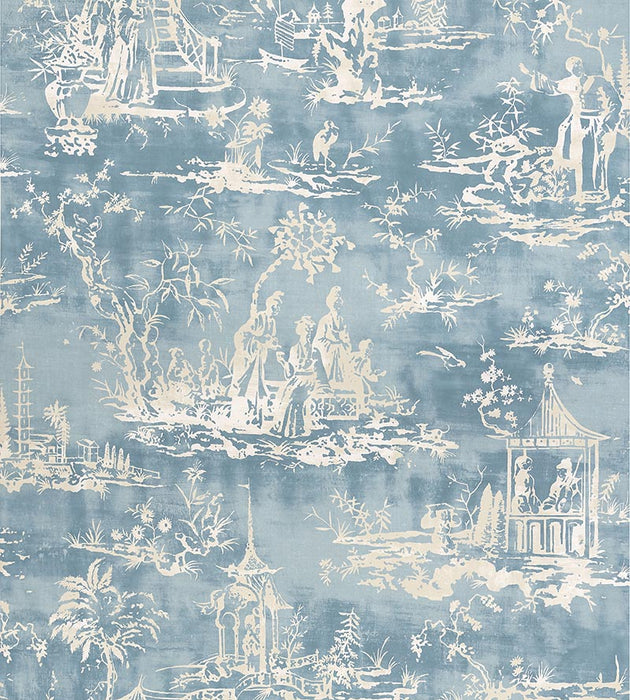 Scalamandre Summer Palace Sky Wallpaper Sample SCWP883570003