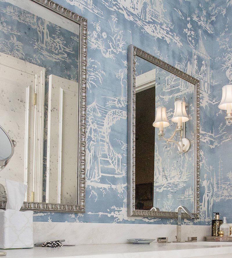 Scalamandre Summer Palace Sky Wallpaper Sample SCWP883570003