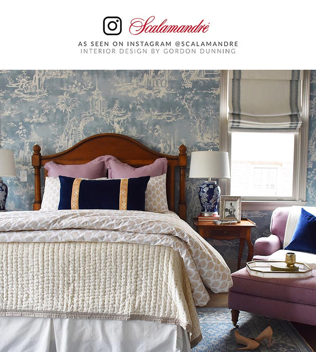 Scalamandre Summer Palace Sky Wallpaper Sample SCWP883570003