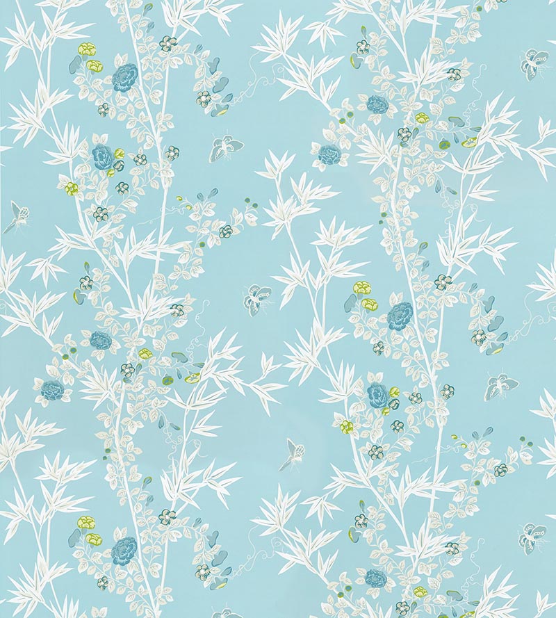 Scalamandre Jardin De Chine Ciel Wallpaper Sample SCWP883750003