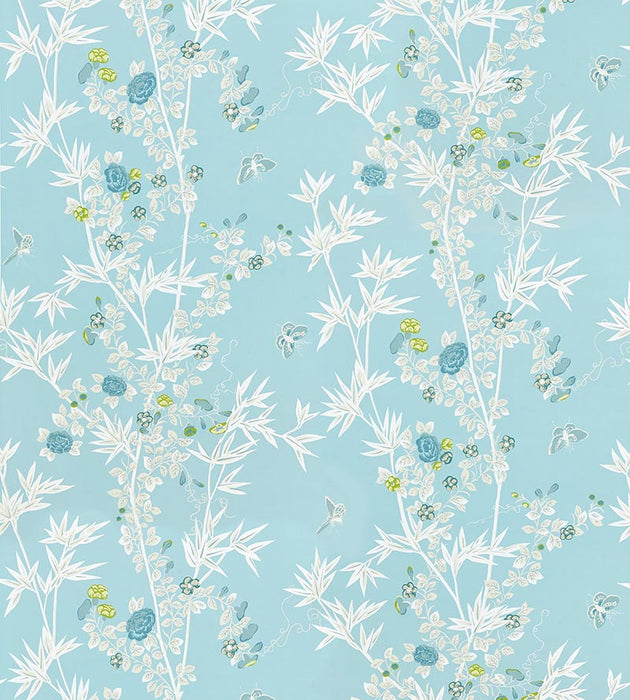 Scalamandre Jardin De Chine Ciel Wallpaper Sample SCWP883750003