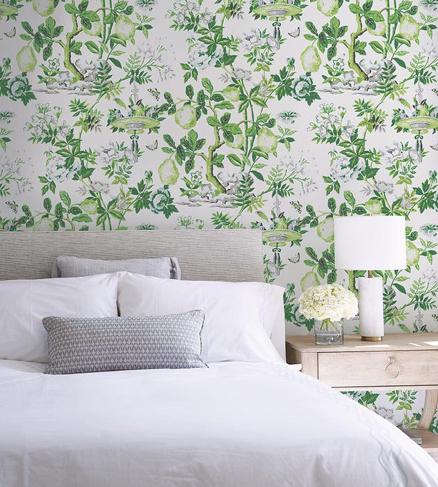 Scalamandre Shantung Garden - Removable Verdance Wallpaper SCWP88377PS0003