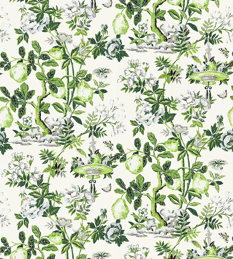 Scalamandre Shantung Garden Verdance Wallpaper Sample SCWP883770003