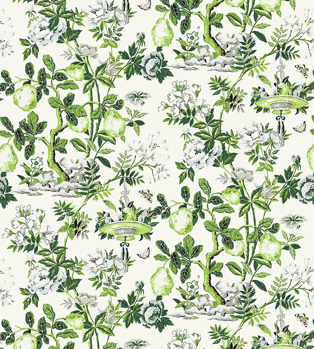 Scalamandre Shantung Garden Verdance Wallpaper Sample SCWP883770003