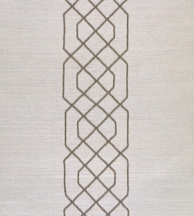 Scalamandre Adelaide Beaded Sisal Pewter Wallpaper Sample SCWP883850003