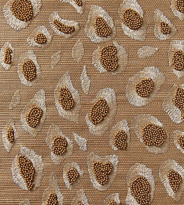 Scalamandre Catwalk Embellished Grasscloth Desert Wallpaper Sample SCWP884460003