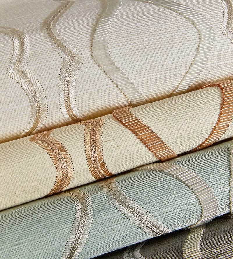 Scalamandre Valentina Embellished Sisal Seaglass Wallpaper Sample SCWP884470003