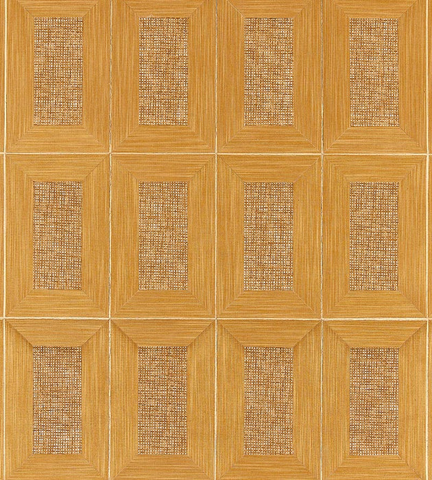 Scalamandre Libro - Woven Golden Wallpaper Sample SCWP884740003