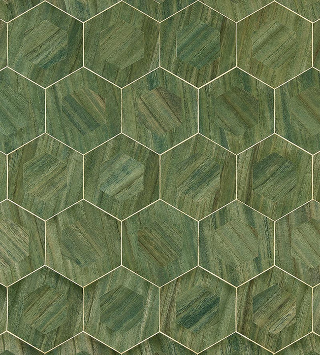 Scalamandre Hexad Verdant Wallpaper Sample SCWP884760003