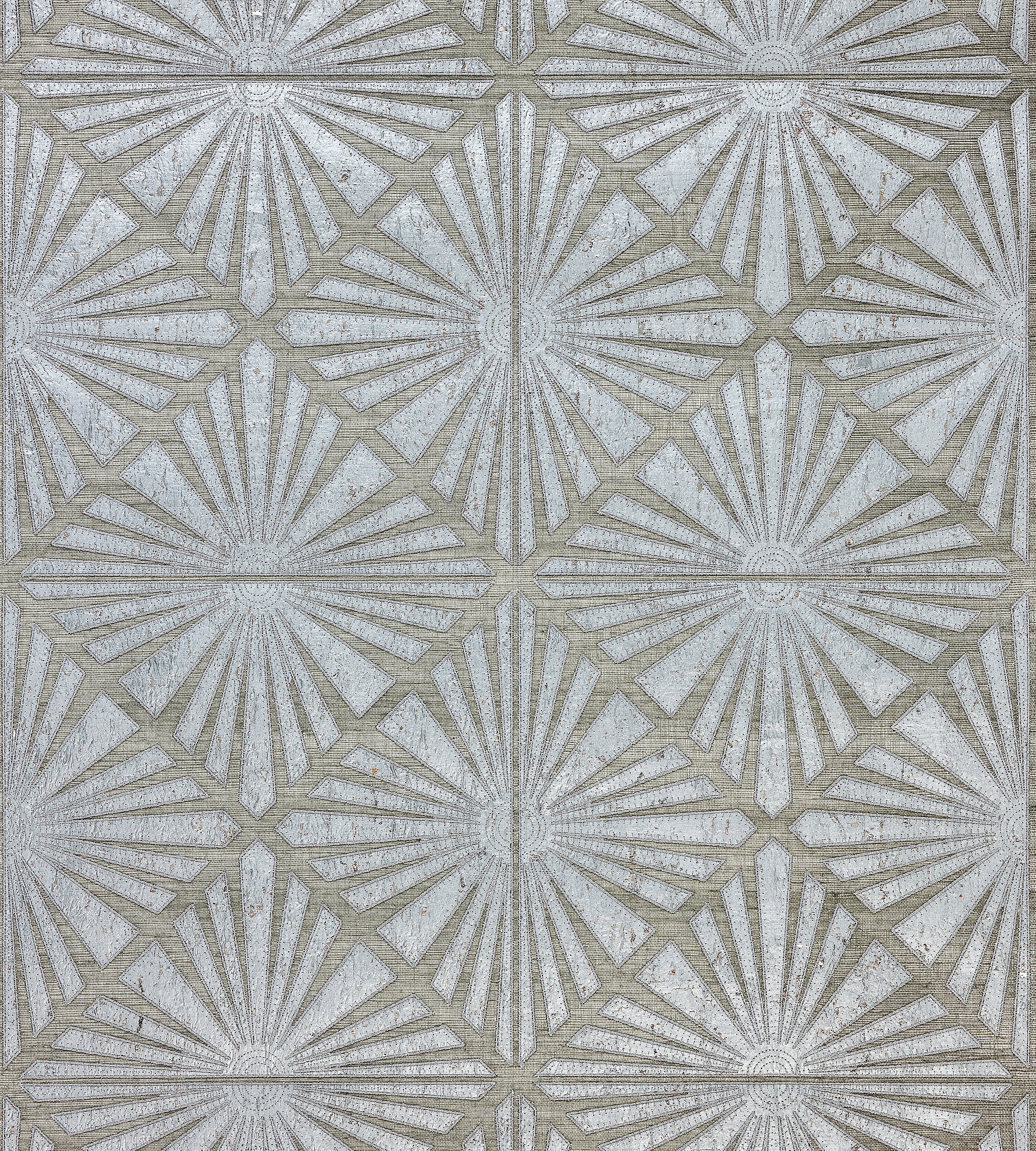 Scalamandre Milan Diamond Grasscloth Pewter Wallcovering Sample SCWP885560003