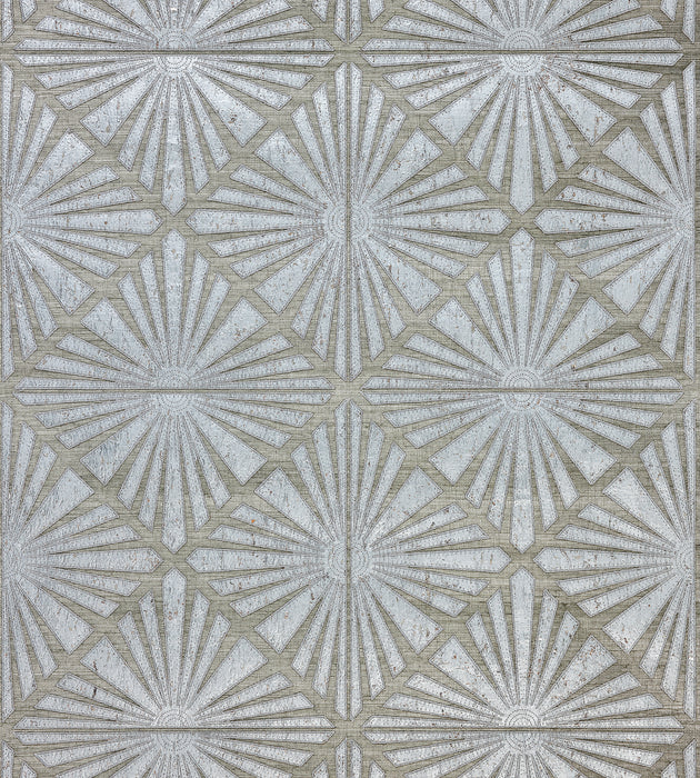 Scalamandre Milan Diamond Grasscloth Pewter Wallcovering Sample SCWP885560003