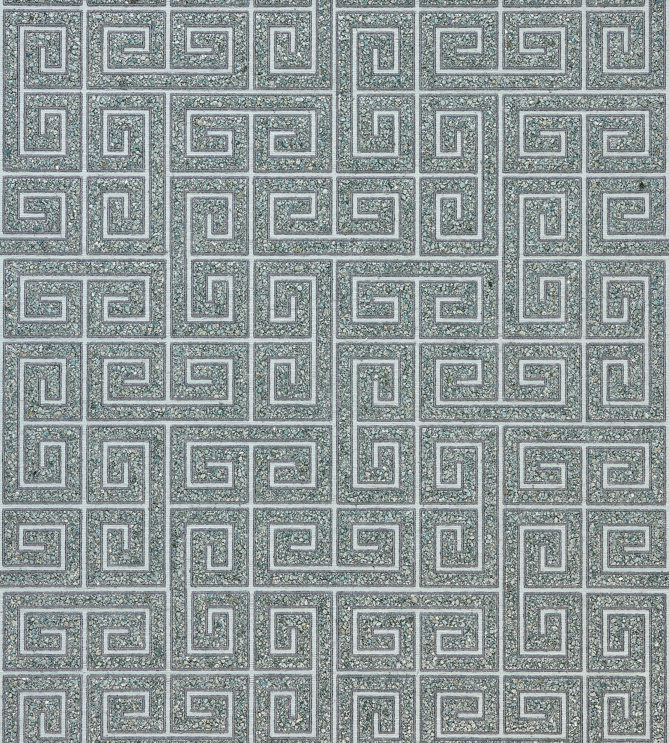 Scalamandre Fret Mosaic Grasscloth Mineral Wallcovering Sample SCWP885570003