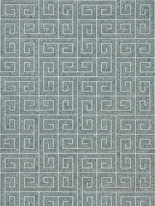 Scalamandre Fret Mosaic Grasscloth Mineral Wallpaper Sample SCWP885570003