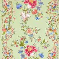 Scalamandre Camellia Trellis Seafoam Posey Wallpaper SCWP885660003