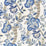 Scalamandre Cumbria China Blue On Ivory Wallpaper Sample SCWP885890003
