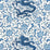 Scalamandre Chi'En Dragon Linen Print Indigo Fabric Sample SC165580004