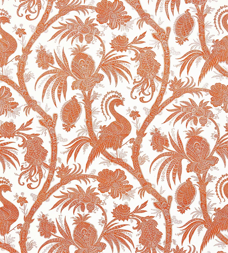 Scalamandre Balinese Peacock Linen Print Mandarin Fabric SC165750004