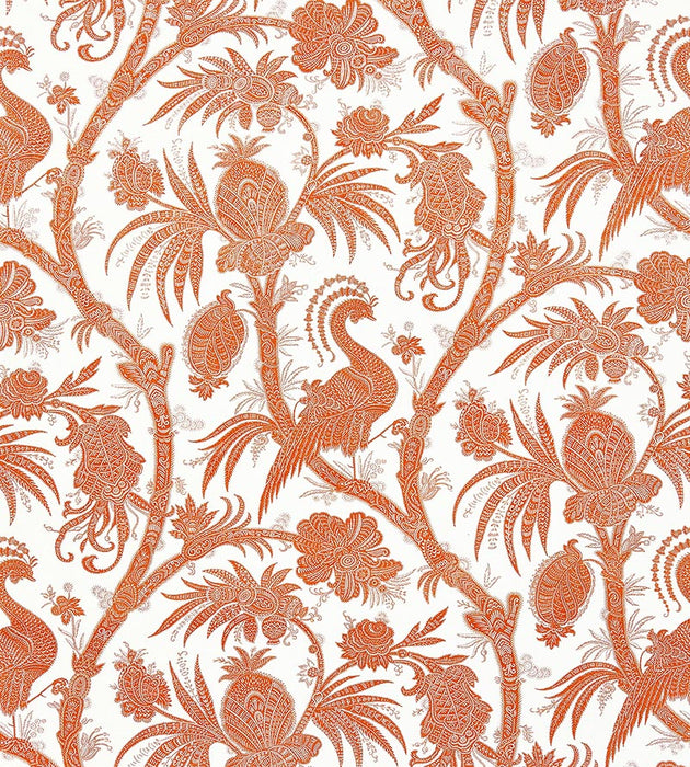 Scalamandre Balinese Peacock Linen Print Mandarin Fabric Sample SC165750004