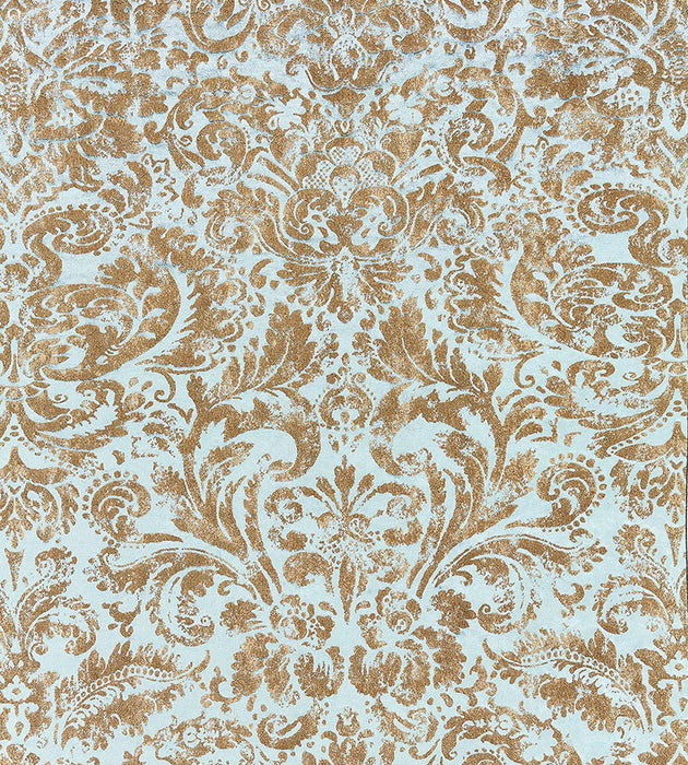 Scalamandre Palladio Velvet Damask Verdigris Fabric Sample SC165920004