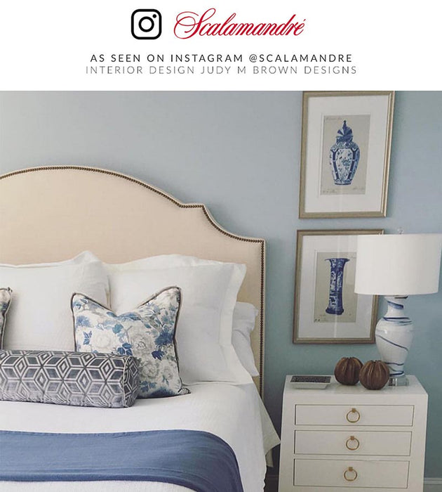 Scalamandre Highgrove Linen Print Porcelain Fabric SC165950004