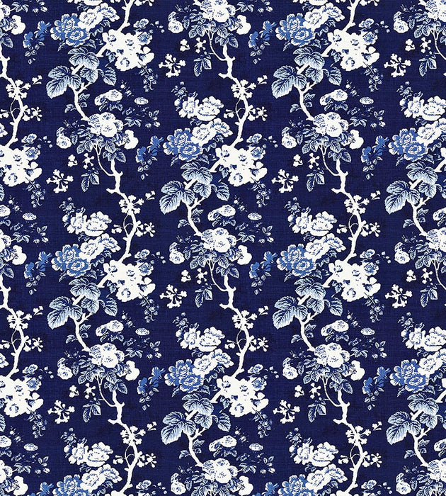 Scalamandre Ascot Linen Print Indigo Fabric SC166020004