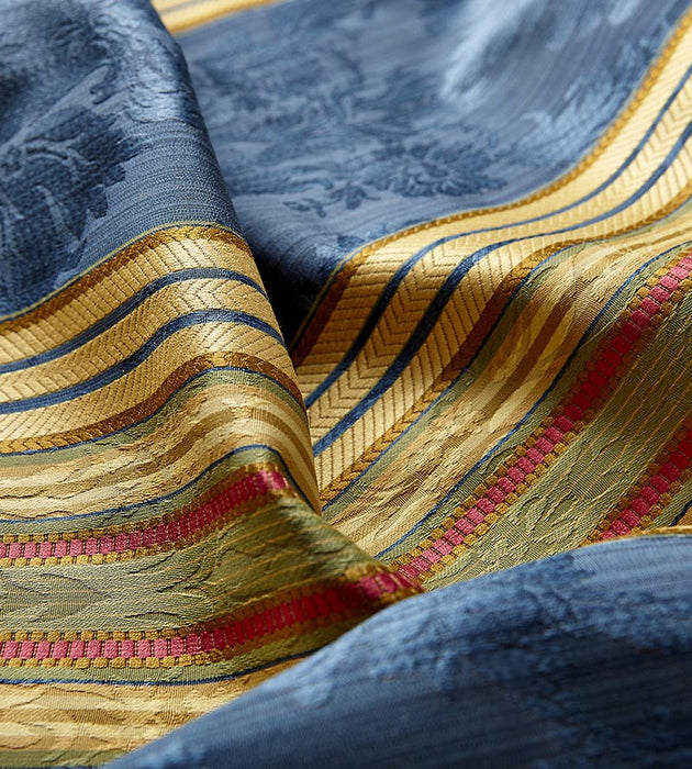 Scalamandre Santa Margarita Multi On Cobalt Fabric Sample SC261660004