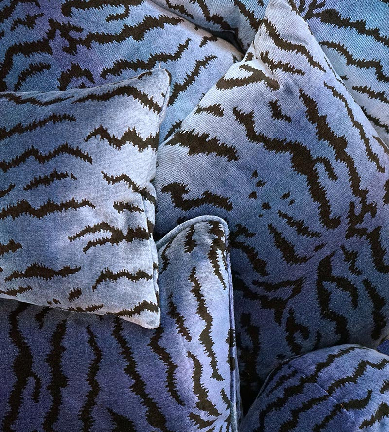 Scalamandre Tigre Blues & Black Fabric SC26167MMA0004