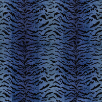 Scalamandre Tigre - Silk Blues & Black Fabric SC26167MM0004