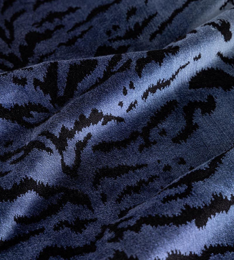 Scalamandre Tigre Blues & Black Fabric Sample SC26167MMA0004