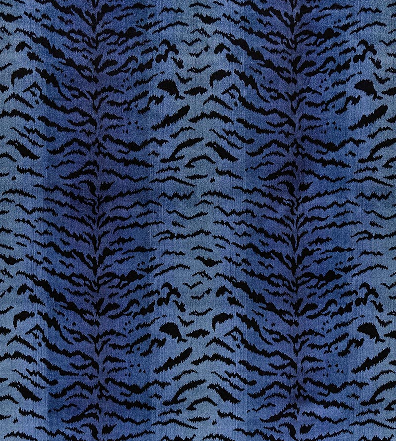 Scalamandre Tigre Blues & Black Fabric SC26167MMA0004