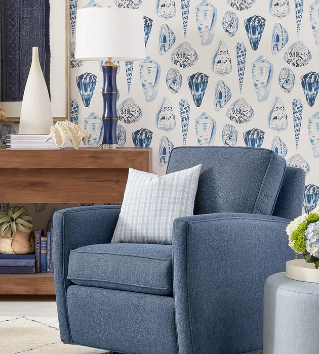 Scalamandre Preston Cotton Plaid Sky Fabric SC271220004