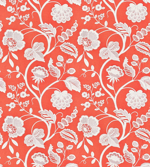 Scalamandre Kensington Embroidery Coral Fabric Sample SC271510004