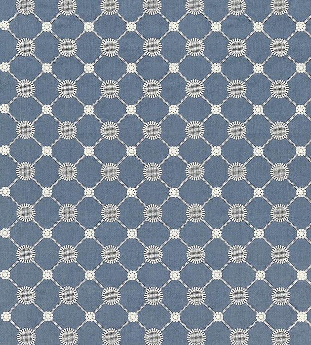 Scalamandre Gustavian Diamond Copenhagen Blue Fabric Sample SC271610004