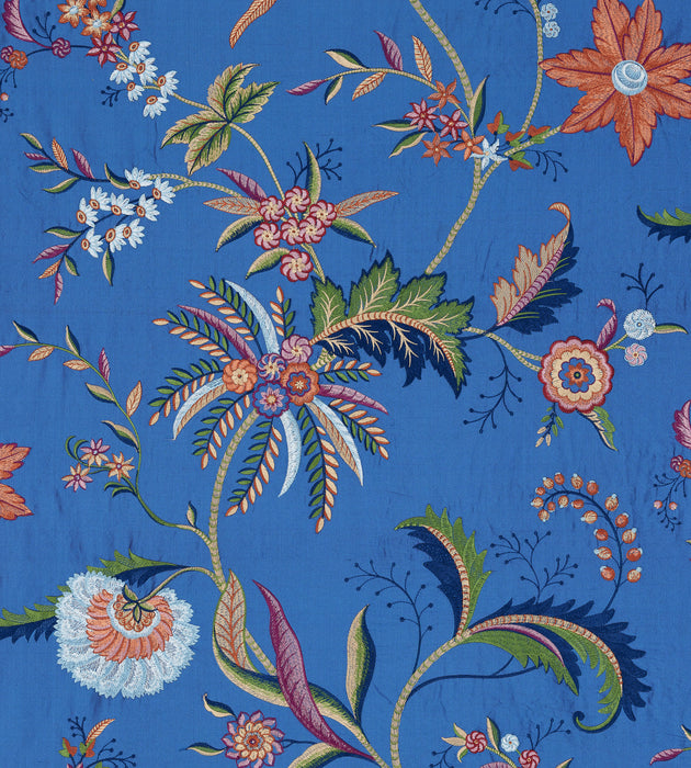 Scalamandre Seraphine Embroidered Silk Royal Multi Fabric Sample SC273250004