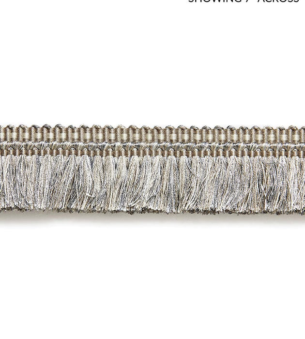 Scalamandre Shimmer Brush Fringe Silver Grey Trim Sample SCFC14950004