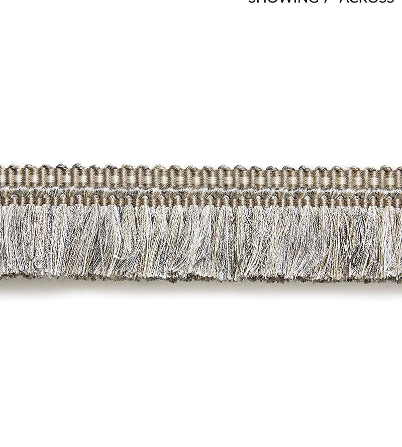 Scalamandre Shimmer Brush Fringe Silver Grey Trim SCFC14950004