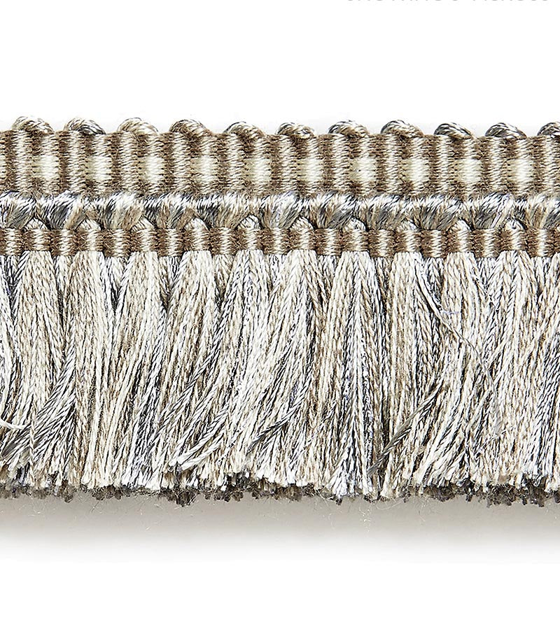 Scalamandre Shimmer Brush Fringe Silver Grey Trim SCFC14950004