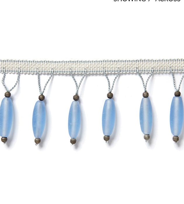 Scalamandre Vionnet Beaded Fringe Sky Trim Sample SCFX15010004