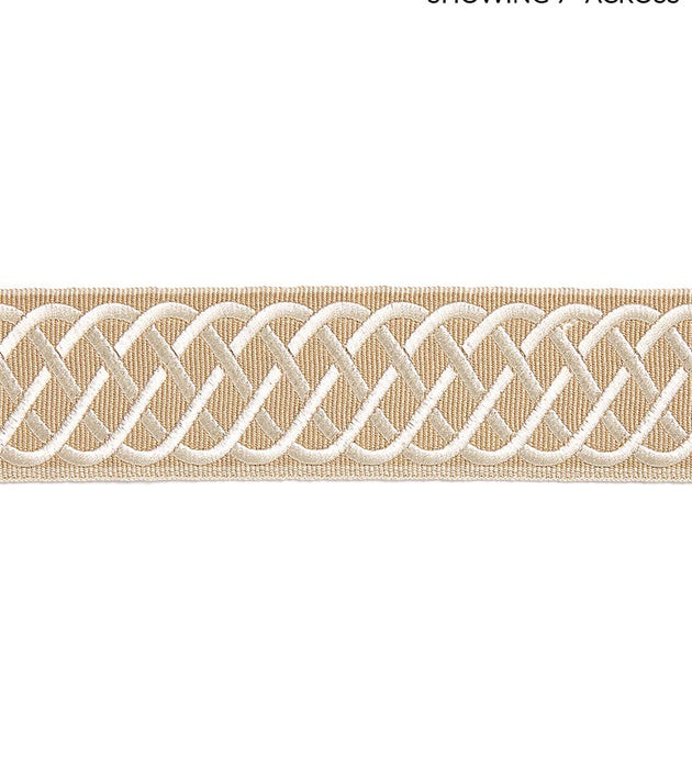 Scalamandre Helix Embroidered Tape Camel Trim Sample SCT32840004