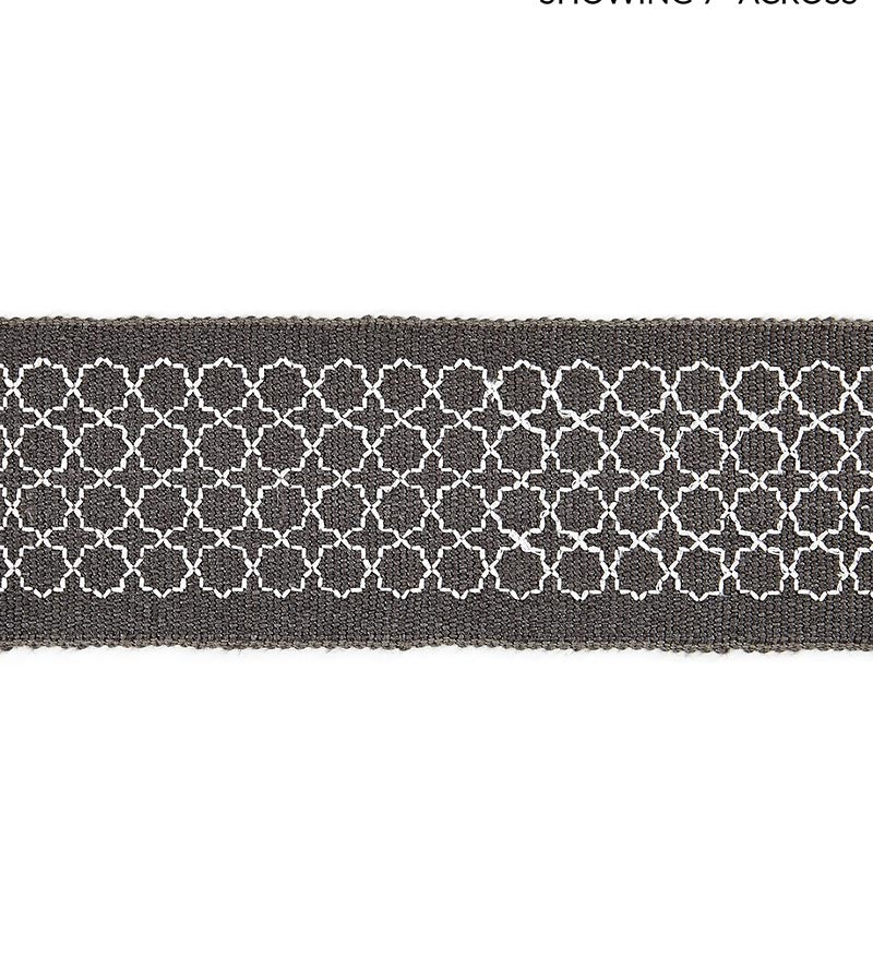 Scalamandre Seville Embroidered Tape Charcoal Trim SCT32890004