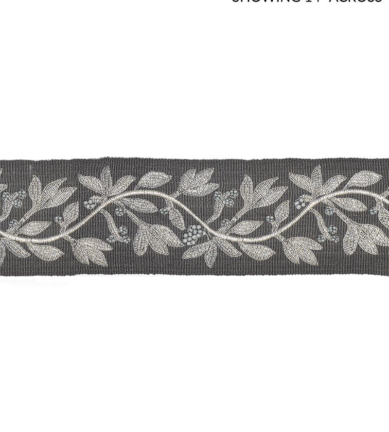Scalamandre Laurel Embroidered Tape Charcoal Trim SCT32920004