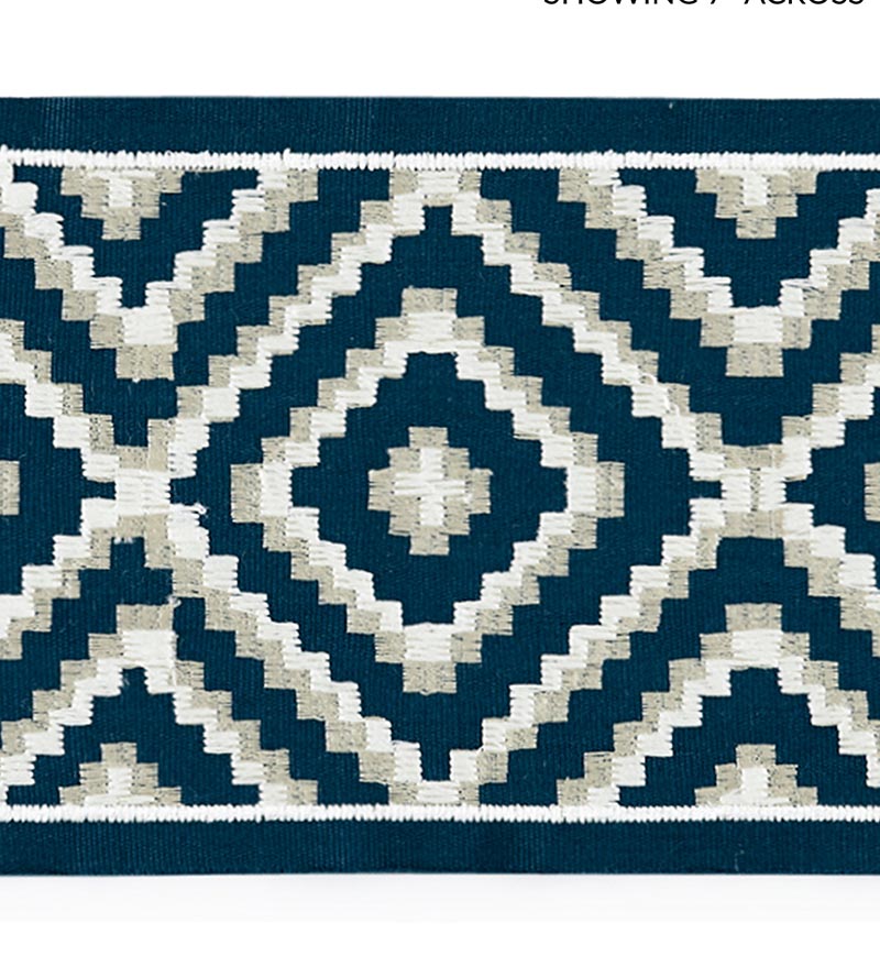 Scalamandre Medina Embroidered Tape Indigo Trim SCT33060004