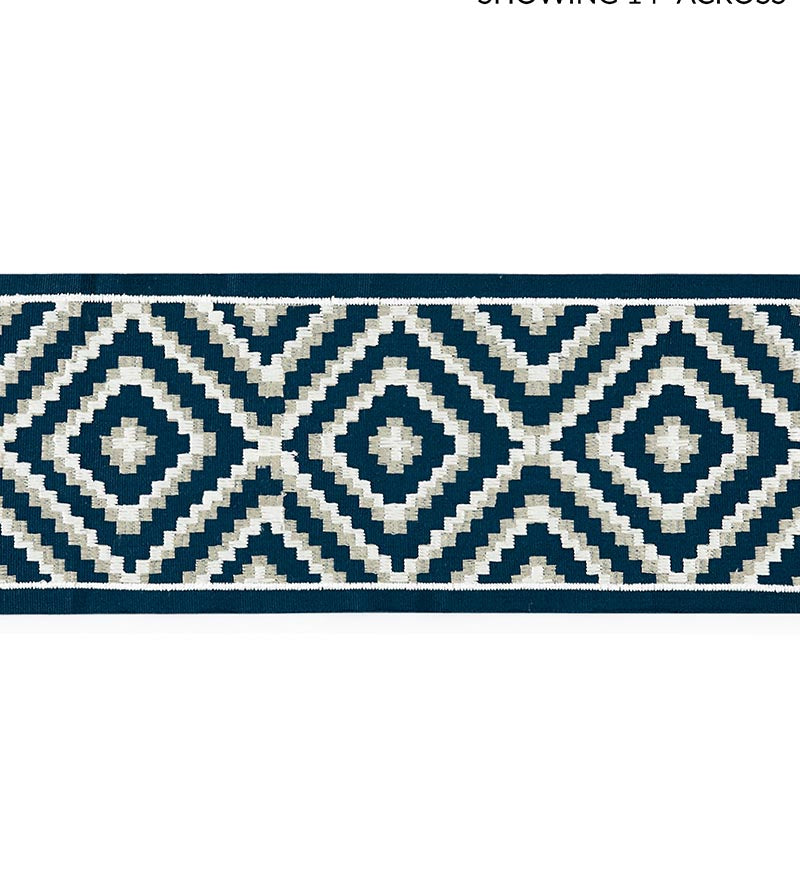 Scalamandre Medina Embroidered Tape Indigo Trim SCT33060004