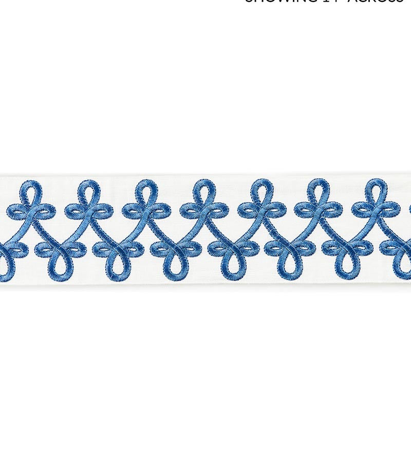 Scalamandre Empress Embroidered Tape Porcelain Trim SCT33210004