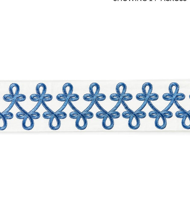 Scalamandre Empress Embroidered Tape Porcelain Trim Sample SCT33210004