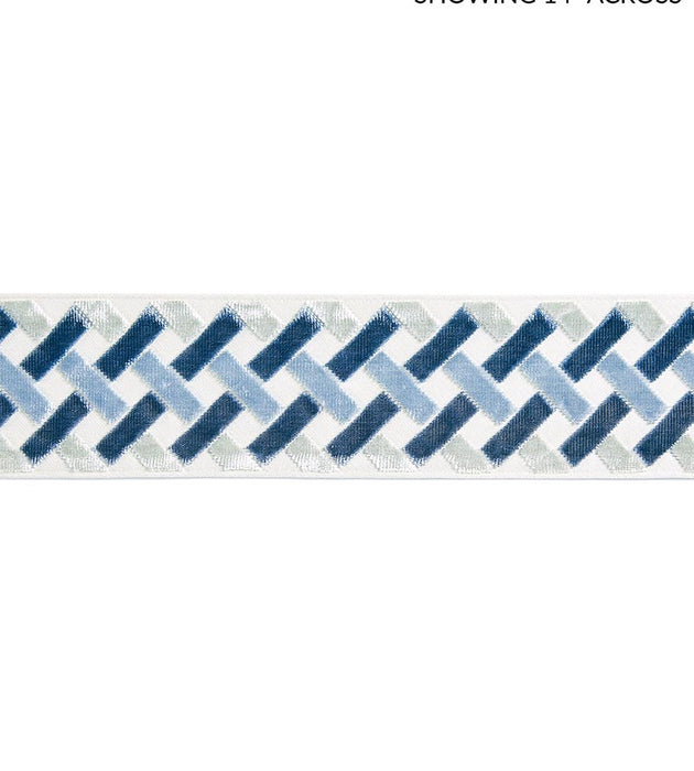 Scalamandre Parquet Velvet Tape Blue Lagoon Trim Sample SCT33260004