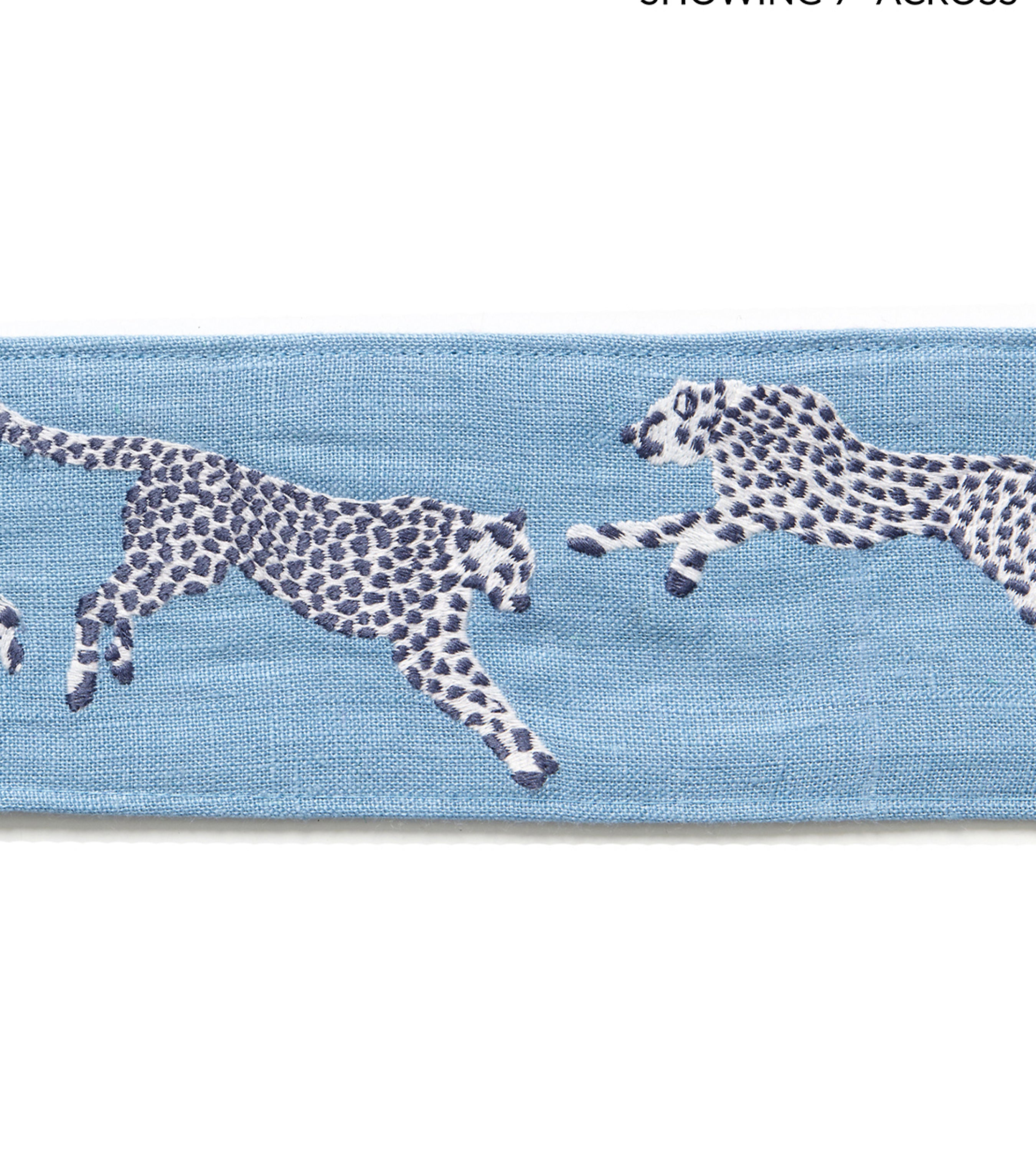 Scalamandre Leaping Cheetah Embrdry Tape Cloud Nine Trimming Sample SCT33310004