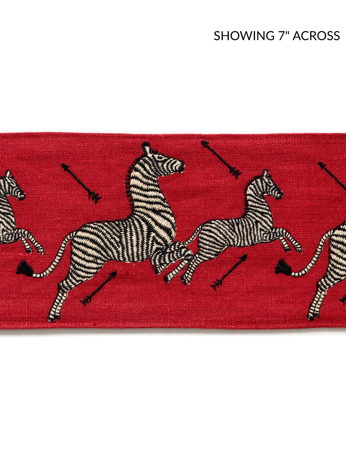 Scalamandre Zebras Embroidered Tape Masai Red Trim Sample SCT33320004