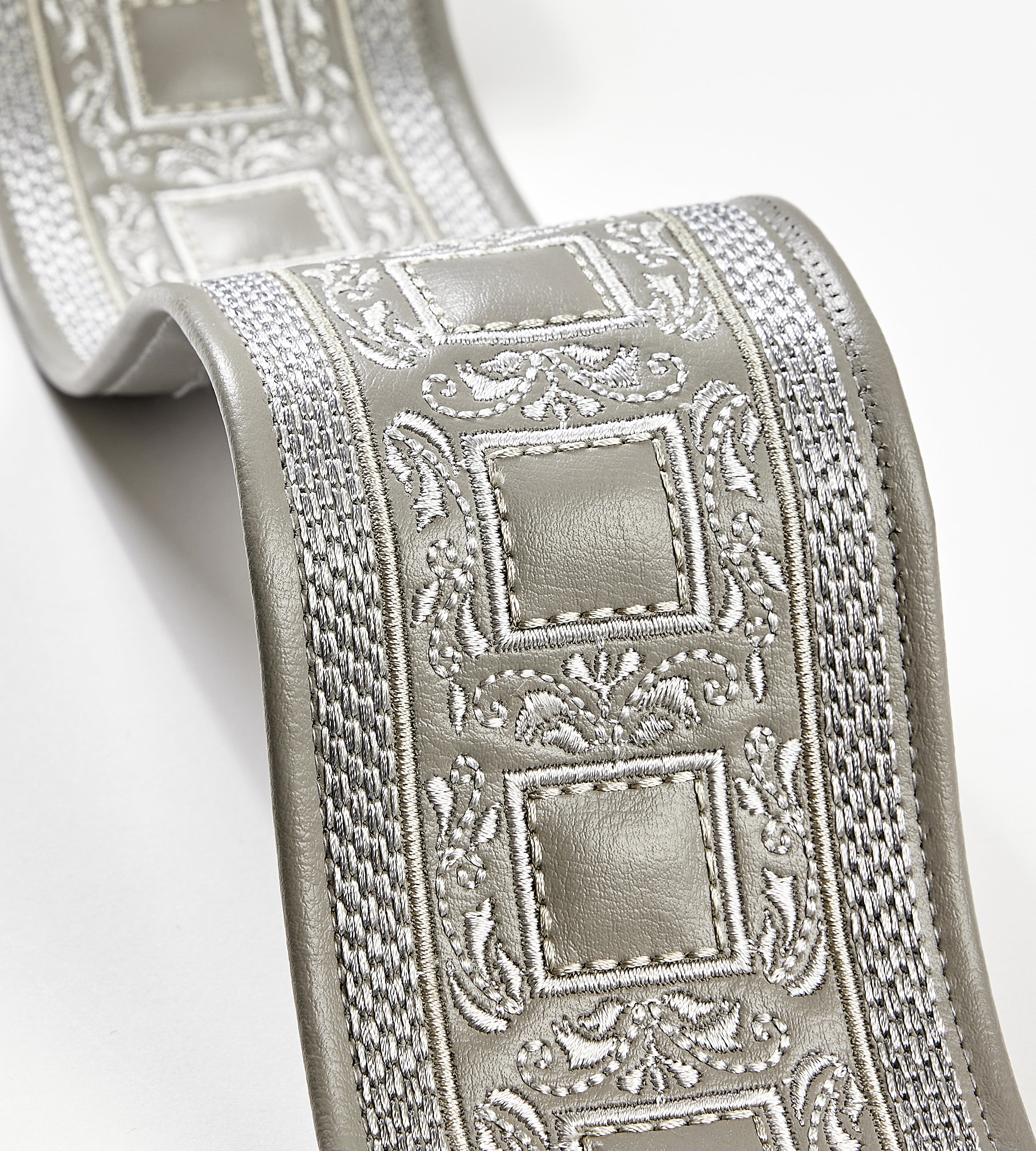 Scalamandre Archduke Embroidered Tape Slate Trimming Sample SCT33390004