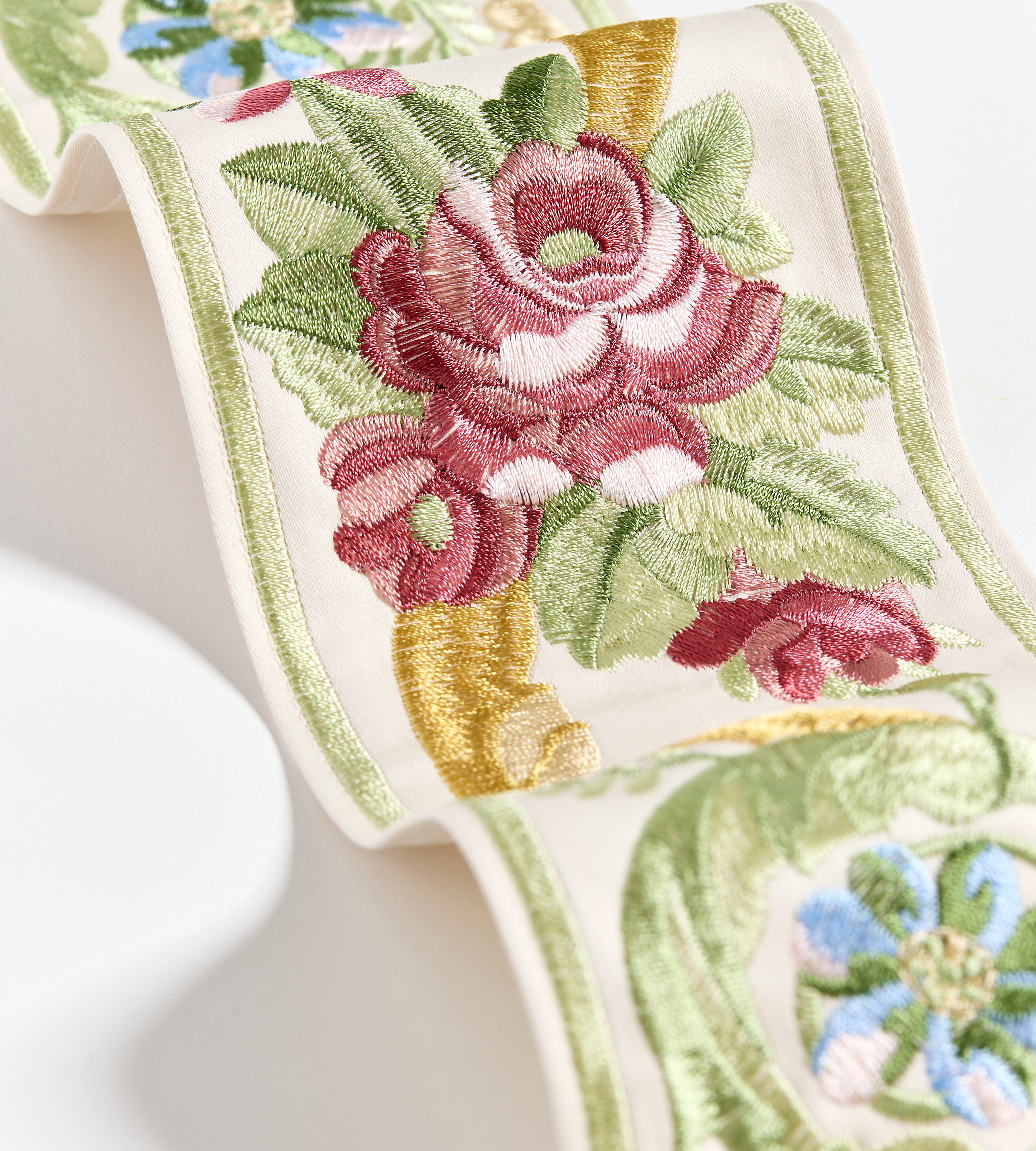 Scalamandre Reine Embroidered Tape Multi Bloom Trimming Sample SCT33420004